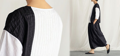 edoa Two-tone Linen Blouse