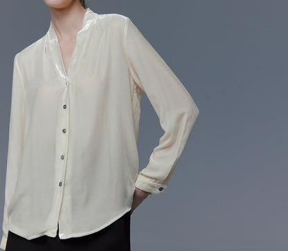 edoa Silk Velvet Spring Blouse
