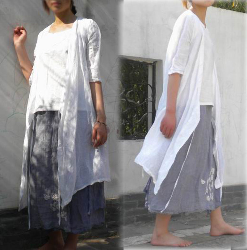 edoa ramie kimono blouse