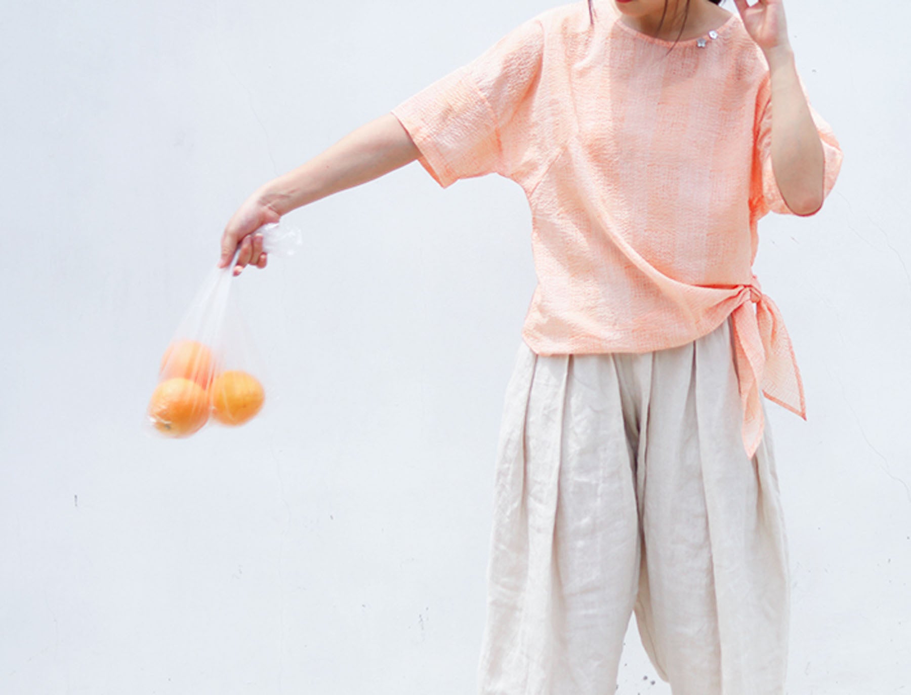 edoa Pleated Boyfriend Washed Linen Pants