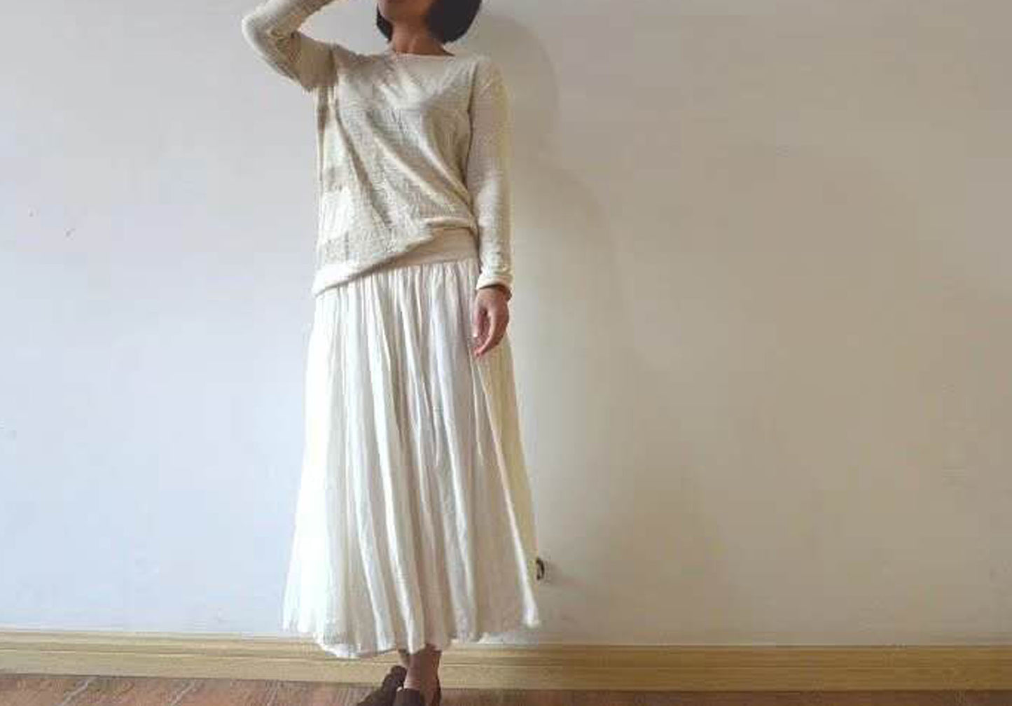 edoa Pure Silk Crepe Skirt