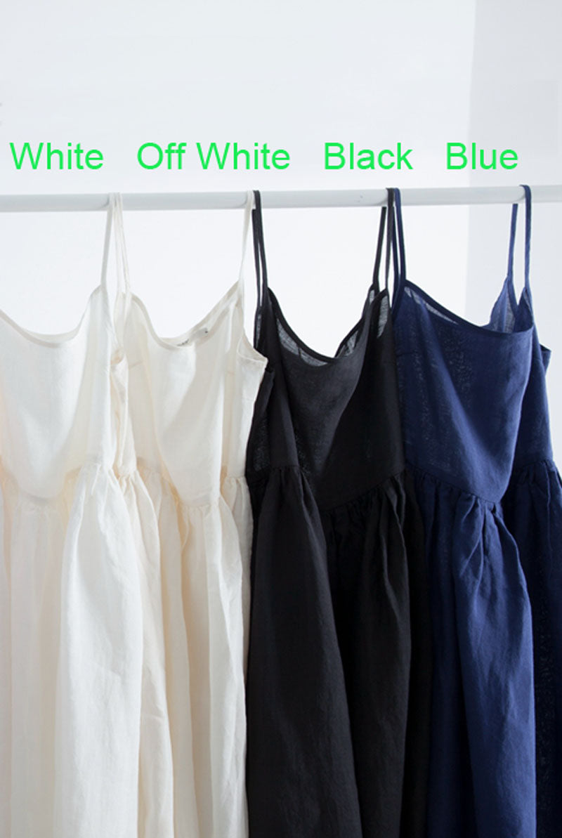 edoa Bubble Washed Ramie Cami Dress