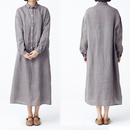 edoa Supersized Boyfriend Long Sleeve Shirtdress