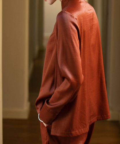 edoa Mud Silk Satin Blouse
