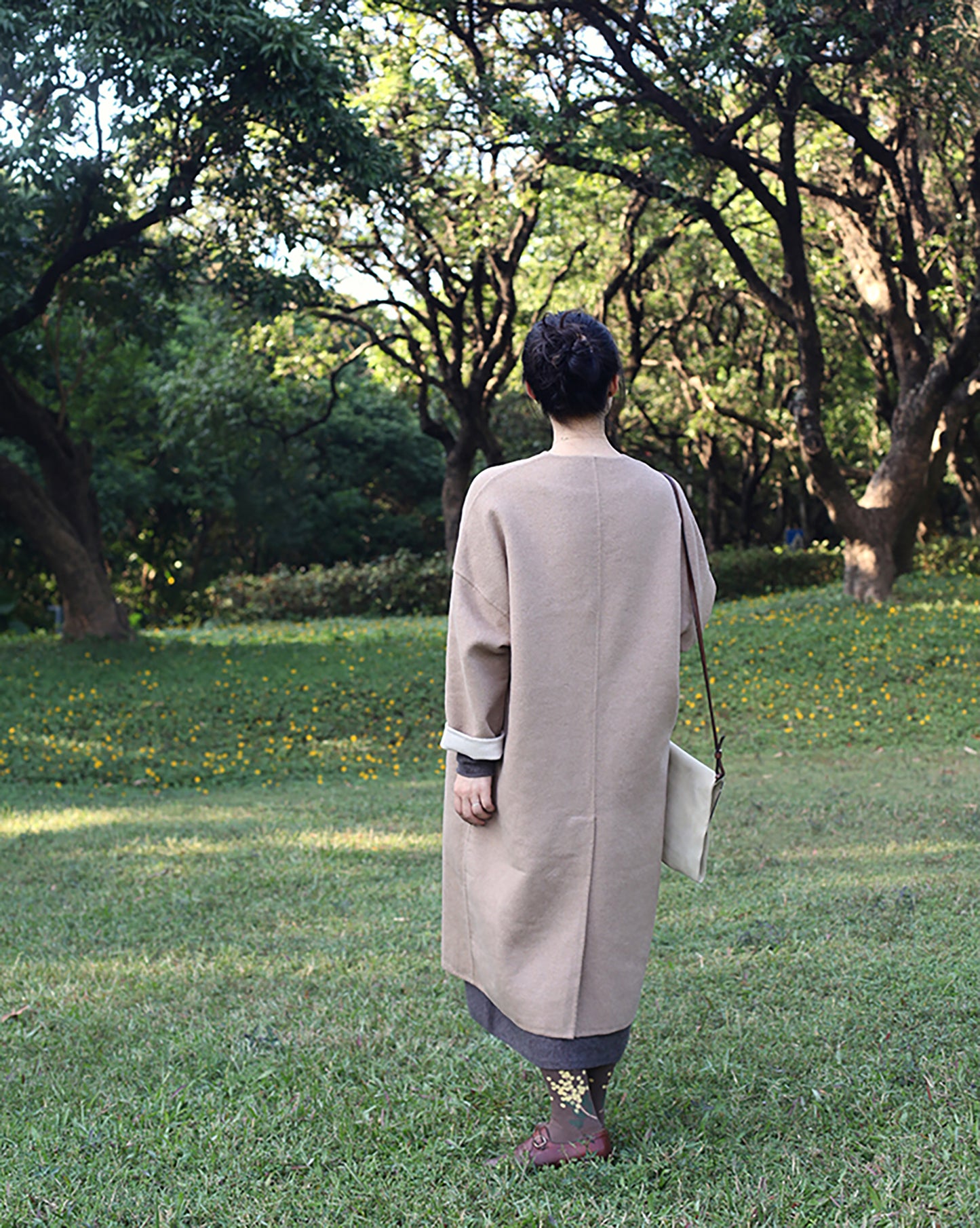 edoa Two-tone Double-faced Wool Coat