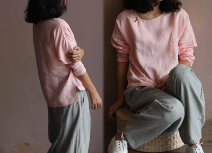 edoa Long Sleeve Linen Tunic