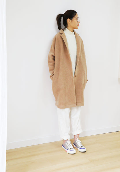 edoa Oversized Boiled Wool Cocoon Coat 