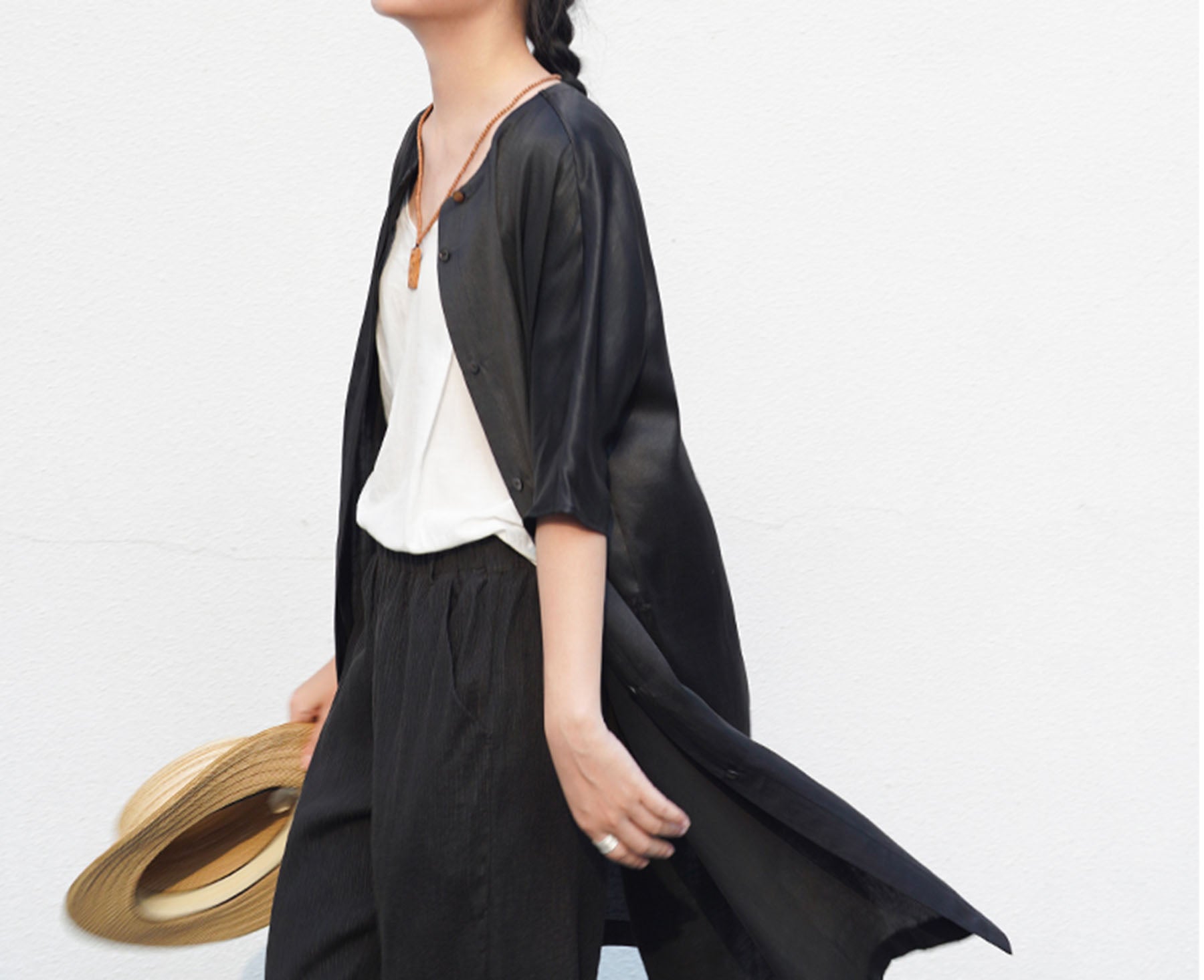 edoa Mud Silk Button Down Shirt 