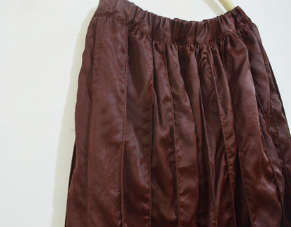 Pin Tucked Mud Silk A Line Skirt with Piping sk0059 X055
