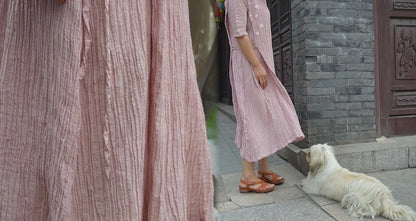edoa Crinkled Linen Dress 