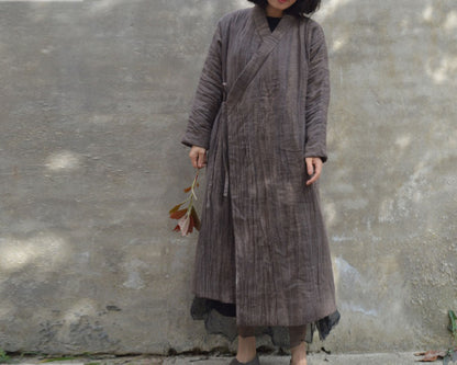 Loose Brown Winter Quilted Coat co0207 A337