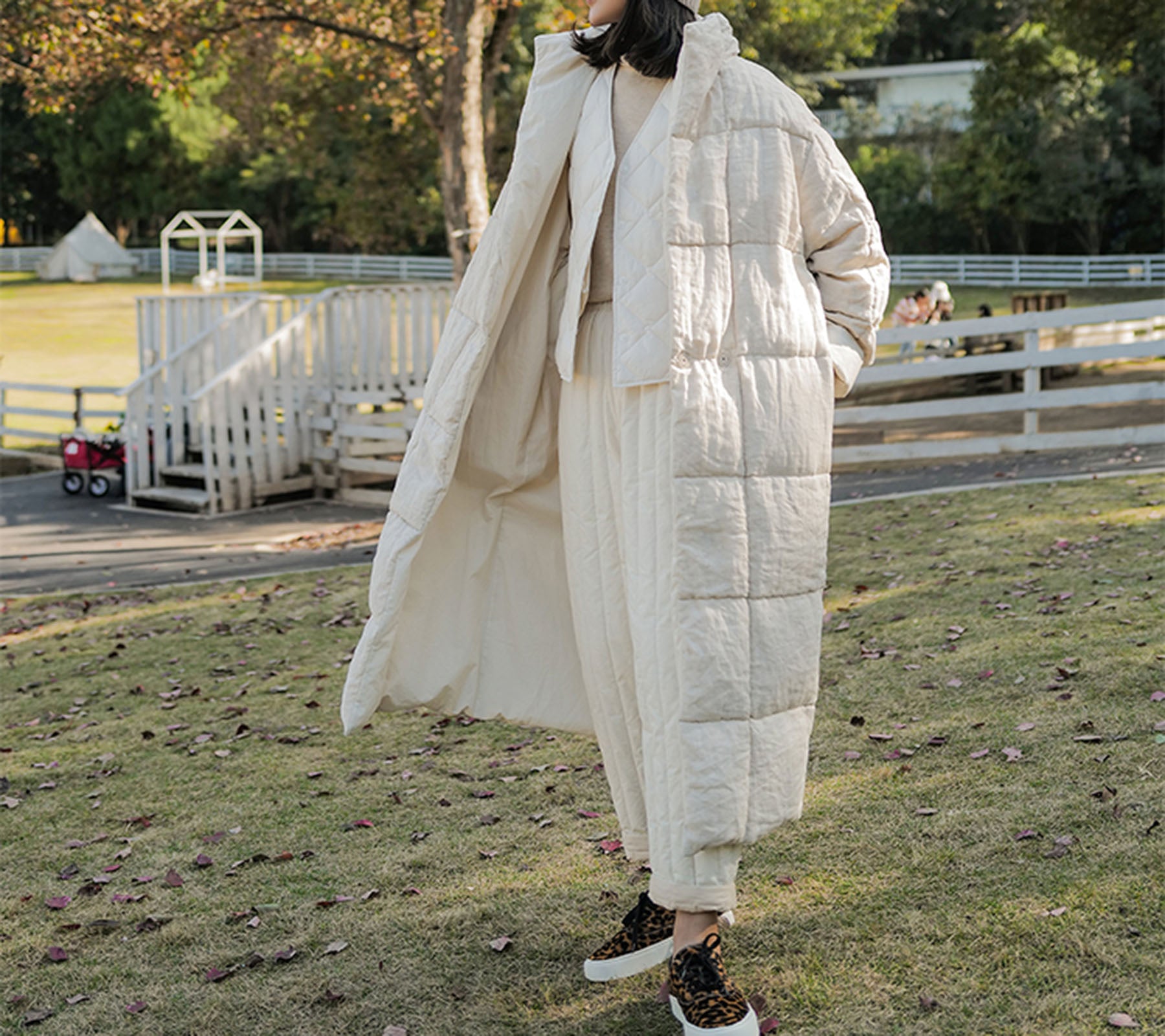 edoa Reversible Winter Linen Down Coat 