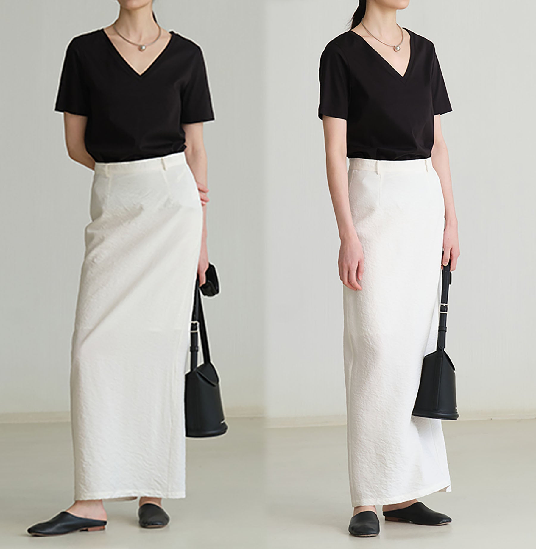 edoa Dry Silk Maxi Pen Skirt