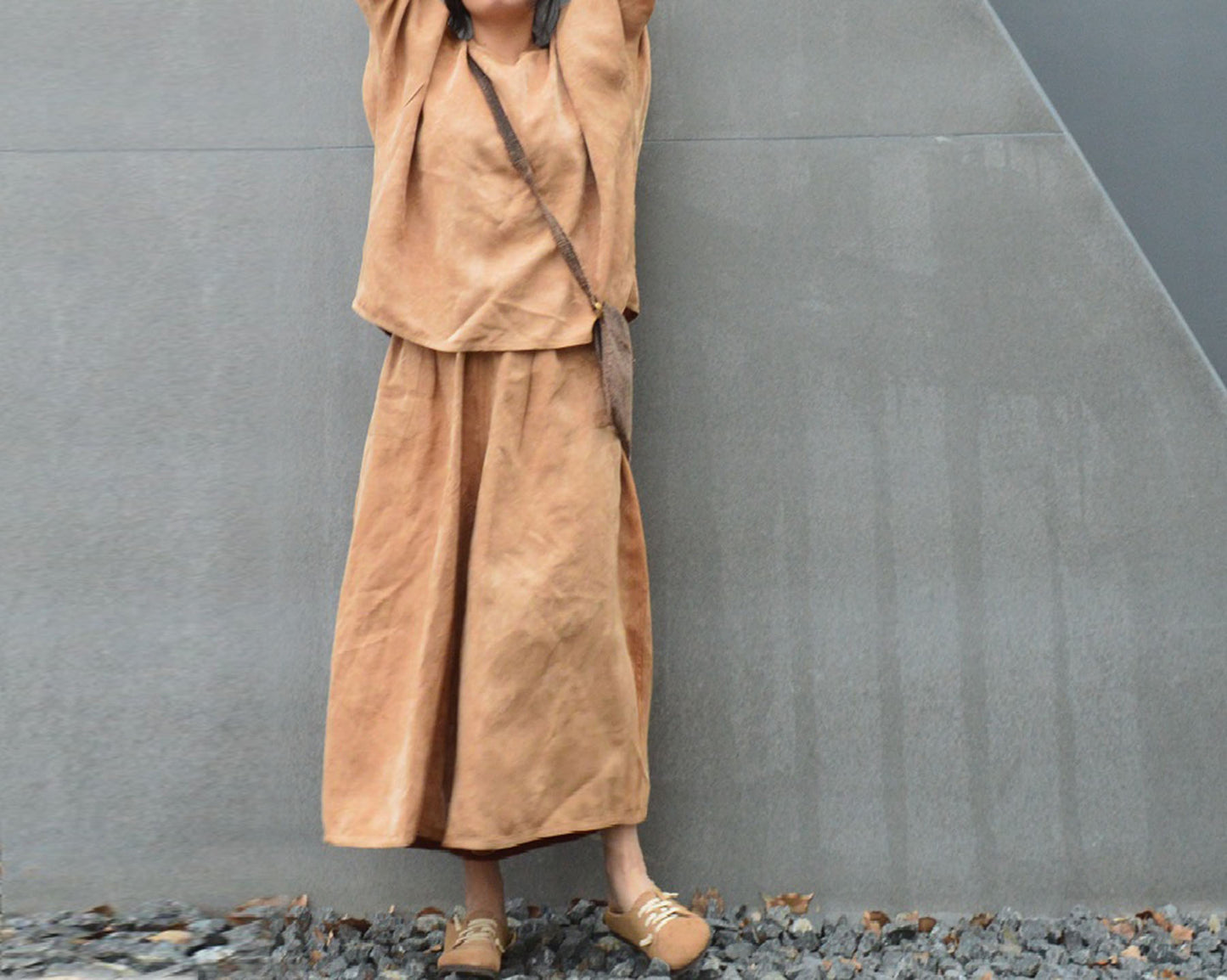 edoa Reversible Plant Dyed Silk Jacquard Wide Leg Pants 