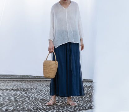 edoa Crumpled Ramie Smock
