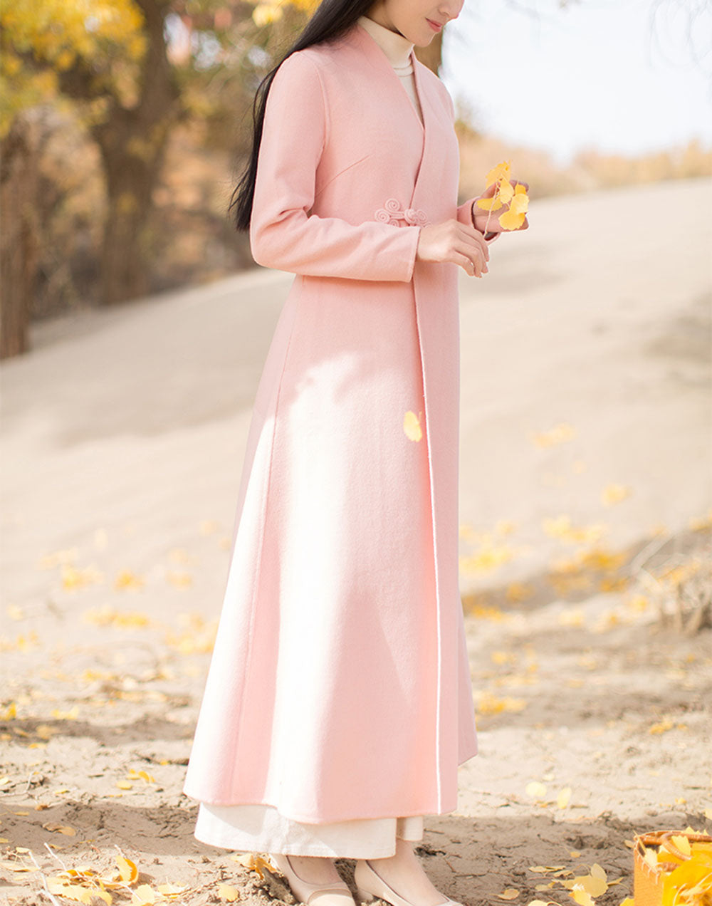 edoa Winter Double Woven Wool Long Coat