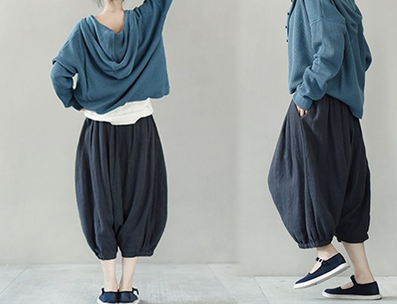 edoa Twill Ramie Harem Pants
