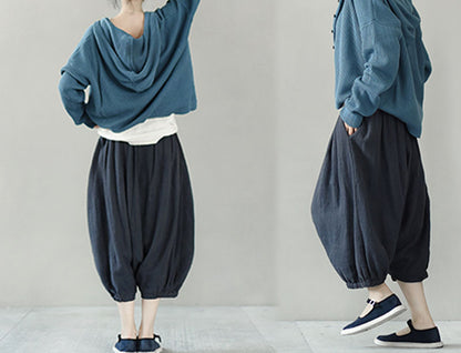 edoa Twill Ramie Harem Pants