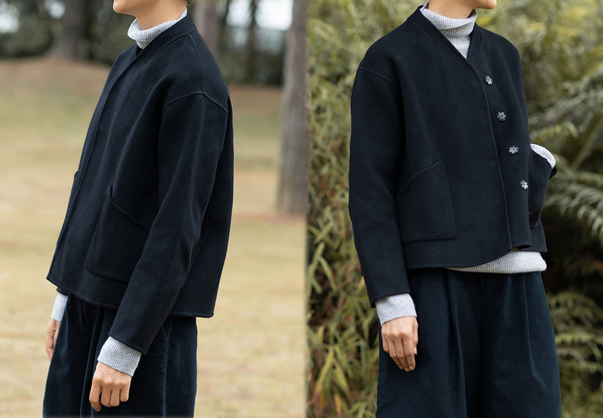 edoa Double Faced Alpaca Wool Jacket