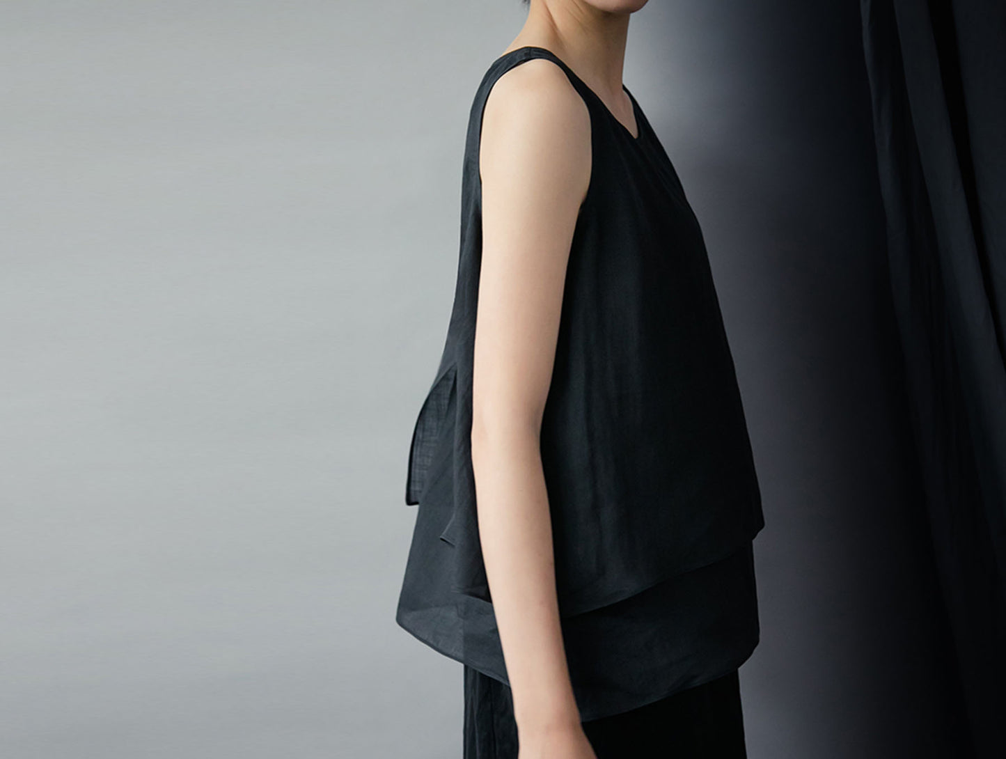 edoa Double-layer Ramie Tank Top