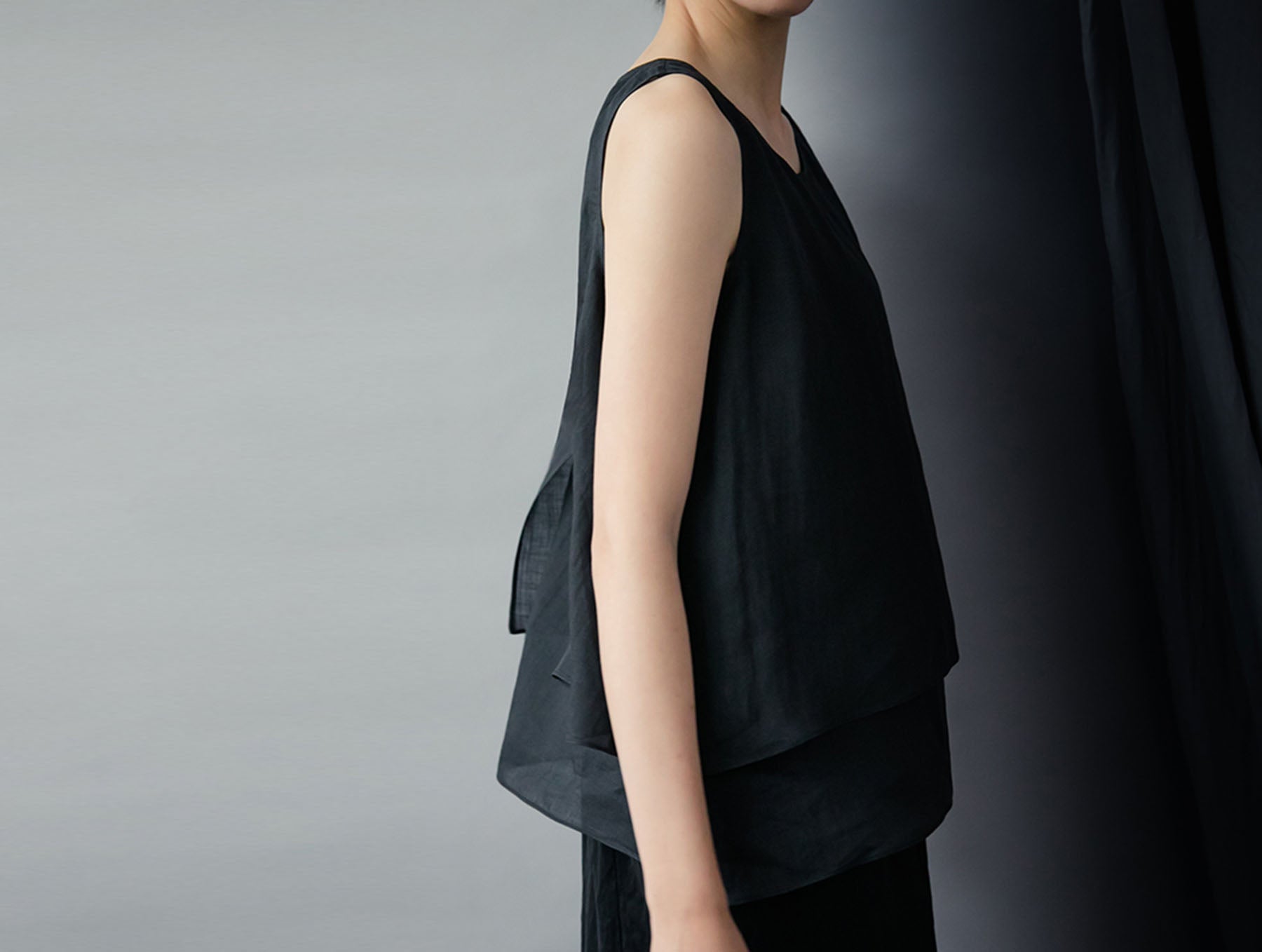 edoa Double-layer Ramie Tank Top