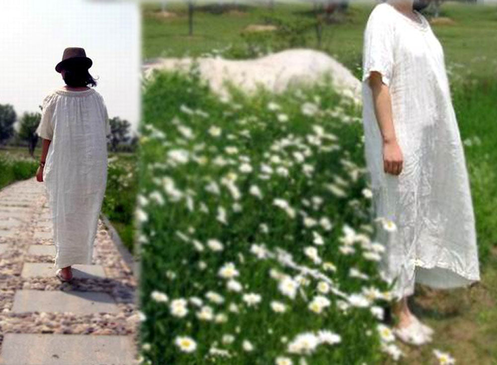 edoa Hand Crochet Maxi Ramie Tunic