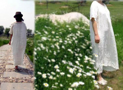 edoa Hand Crochet Maxi Ramie Tunic