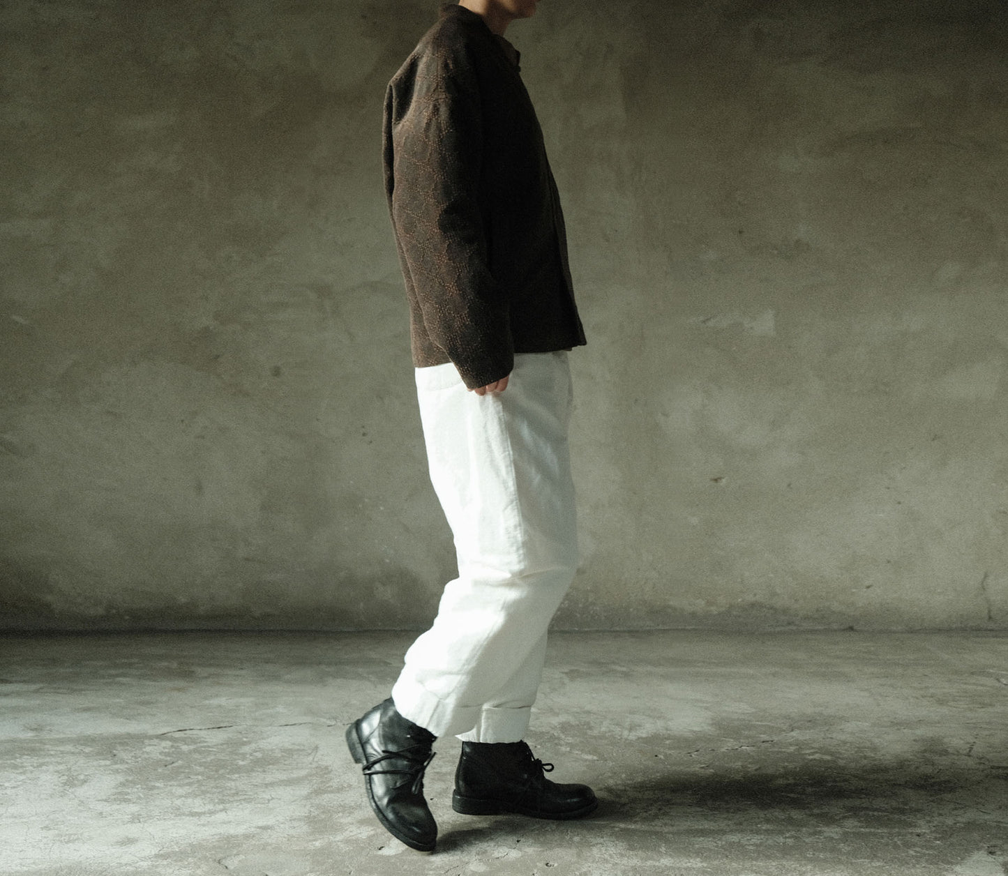 edoa Mud Tussah Silk Jacquard Padded Hanfu Jacket 