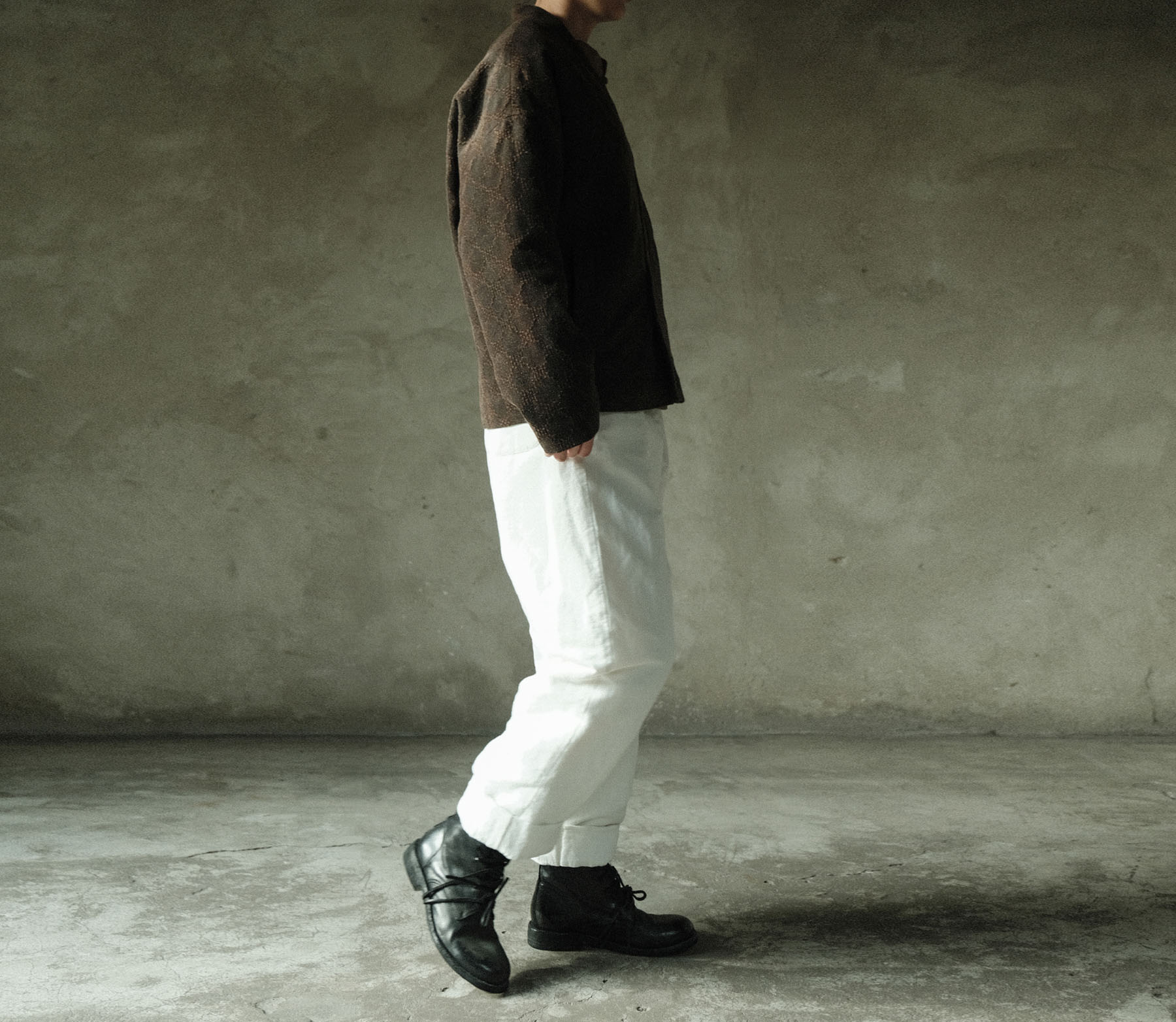 edoa Mud Tussah Silk Jacquard Padded Hanfu Jacket 