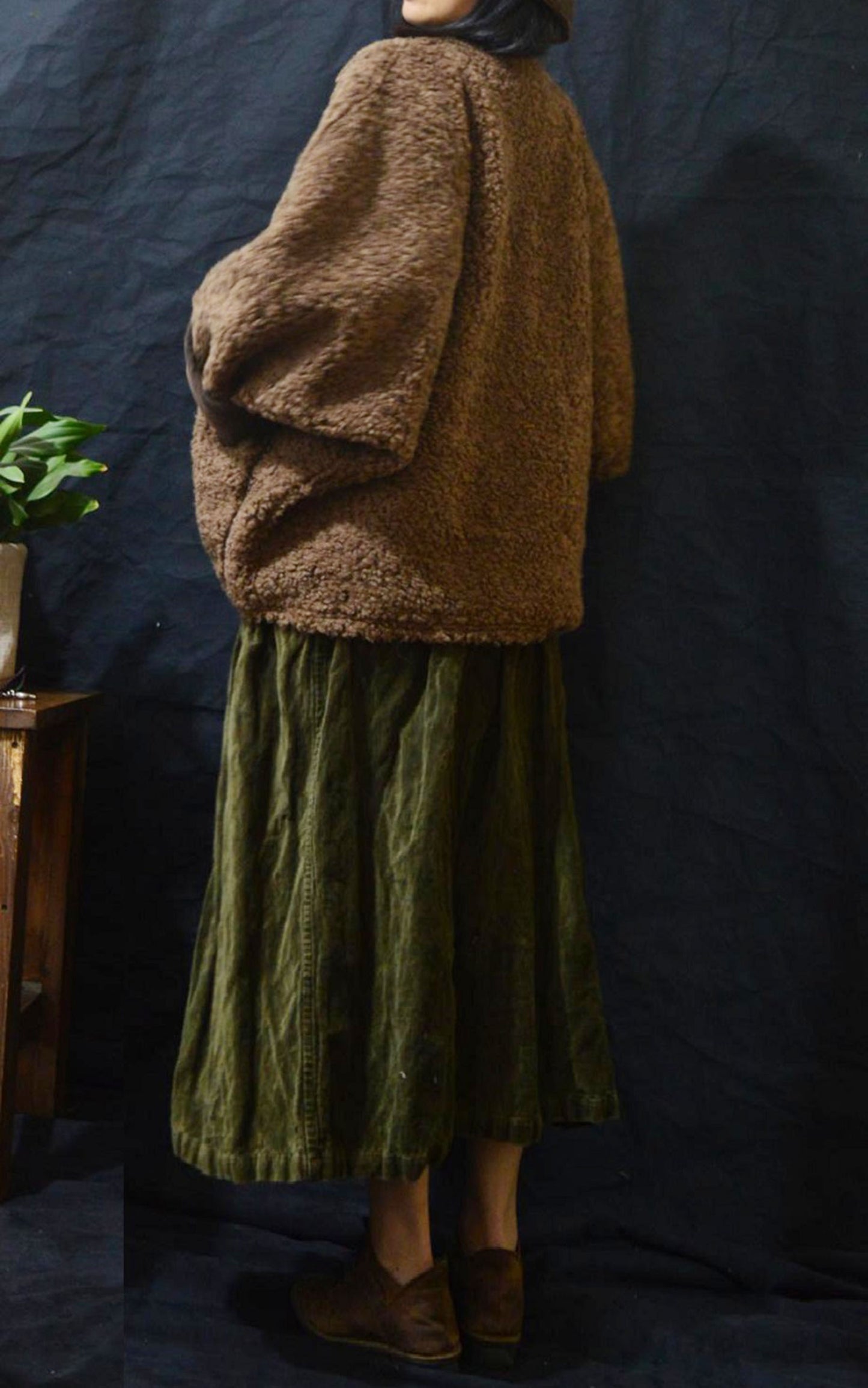 Brown Sherpa Wool Chinese Jacket ja0058 A777