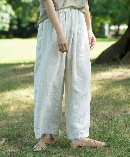 edoa Super Loose Flax Linen Tapered Pants