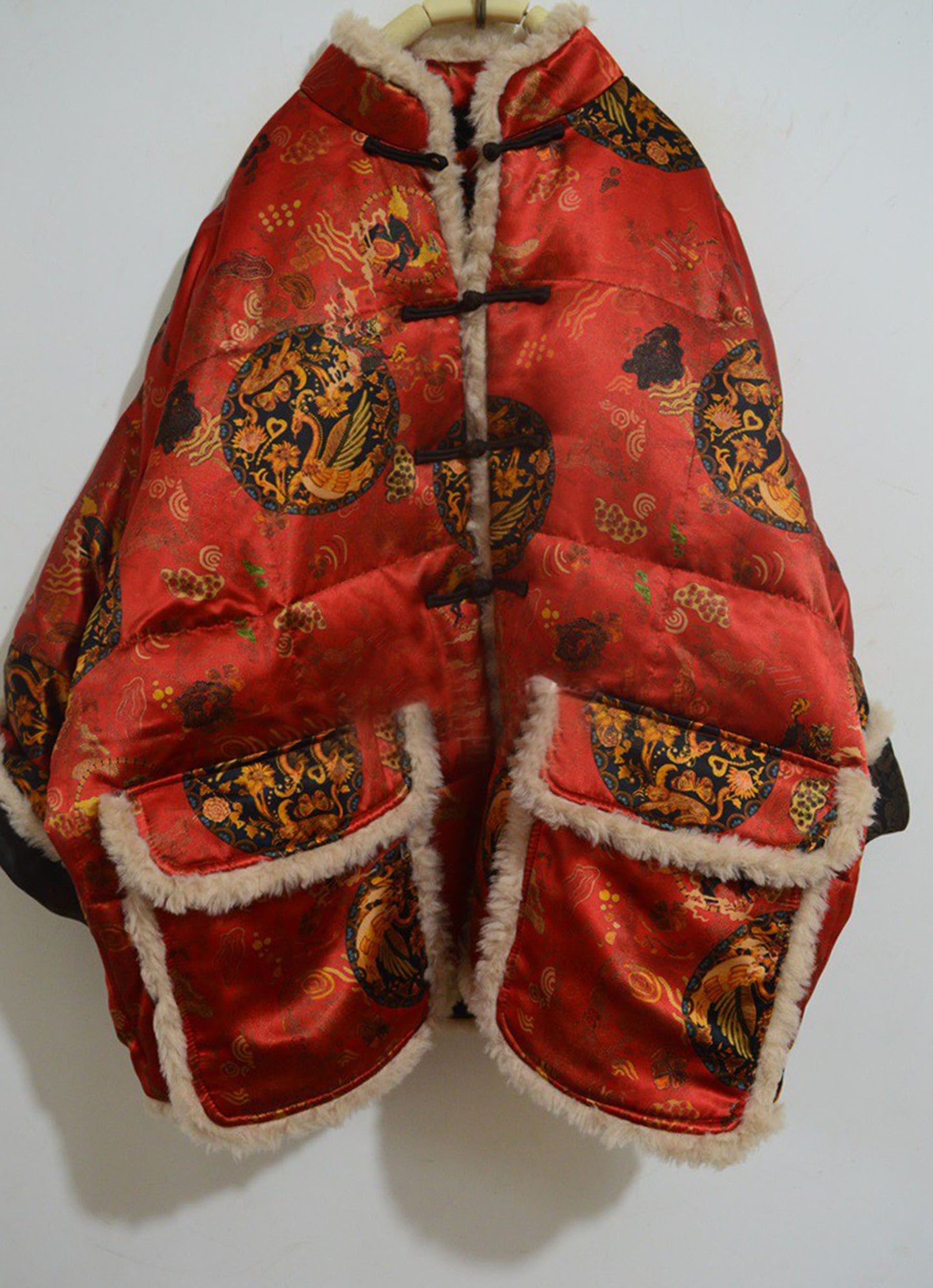 edoa Mulberry Silk Goose Down Chinese Coat