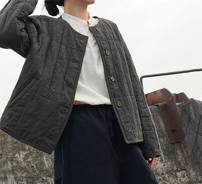 EDOA Yarn-dyed Linen Hand Quilted Jacket