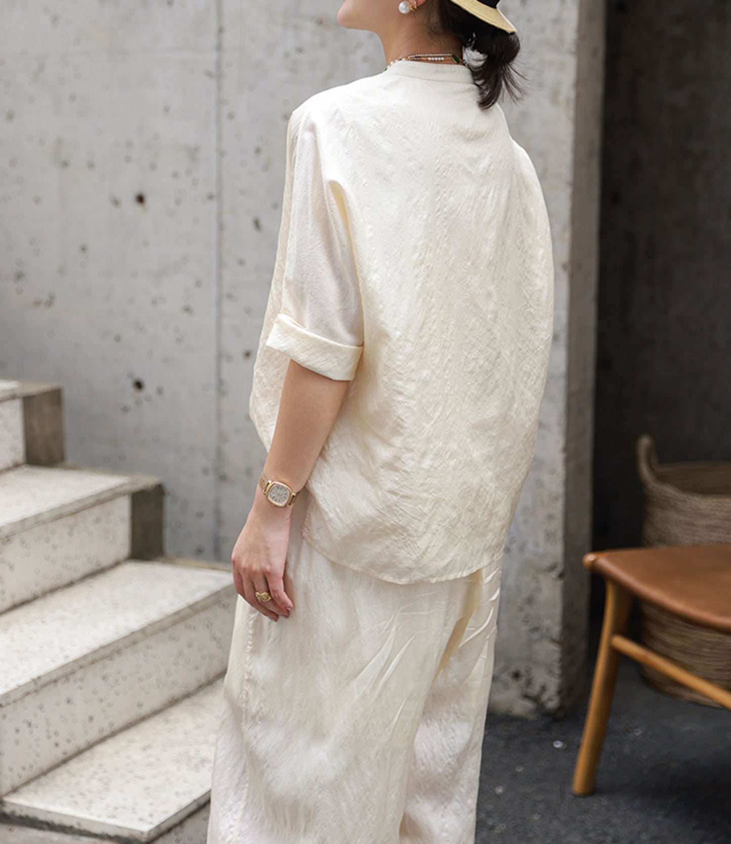 edoa Tussah Silk Qipao Top