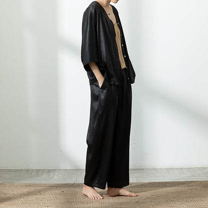 edoa Mud Silk Charmuese Button-Down Shirt
