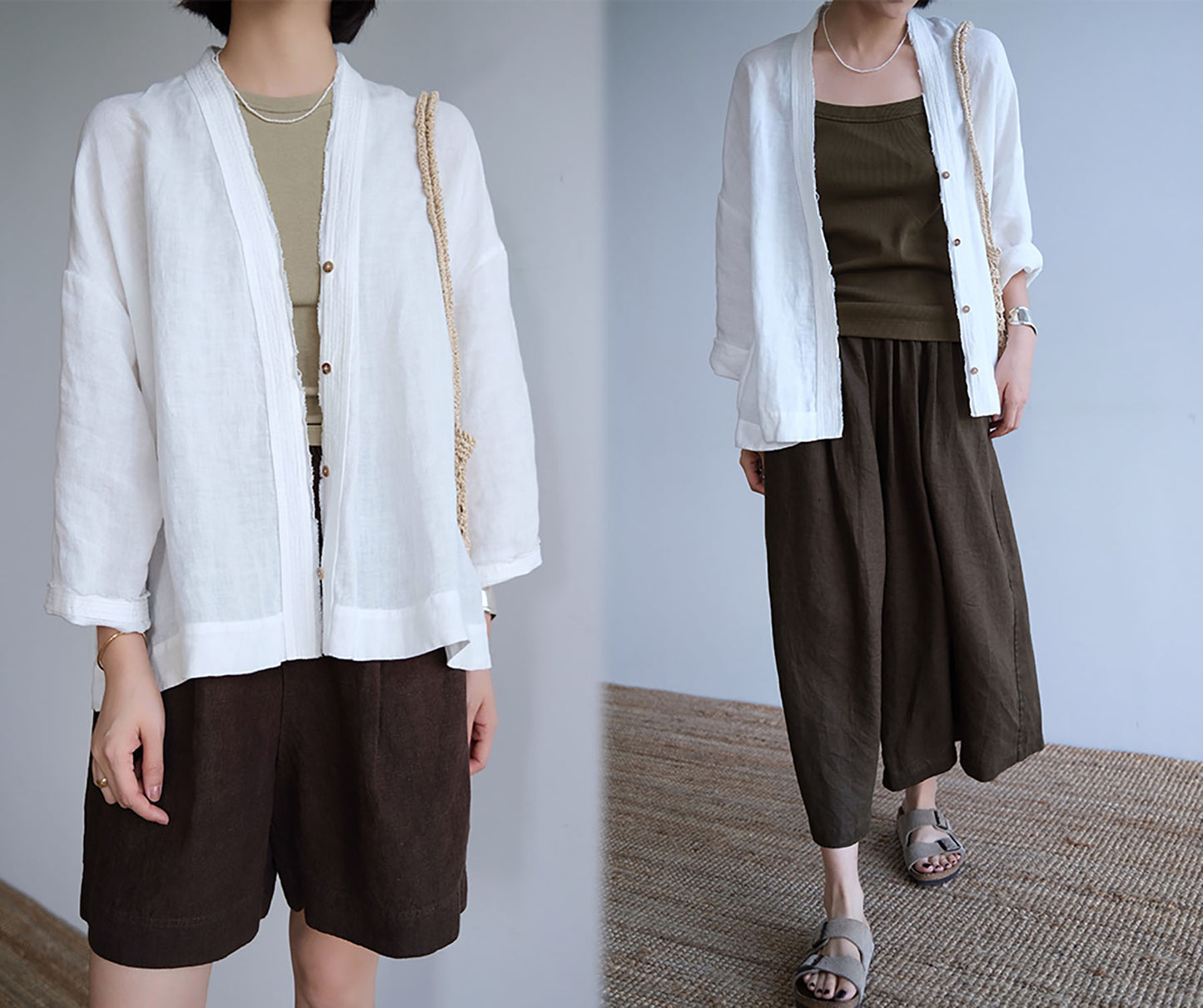 edoa Minimalist Linen Blazer 