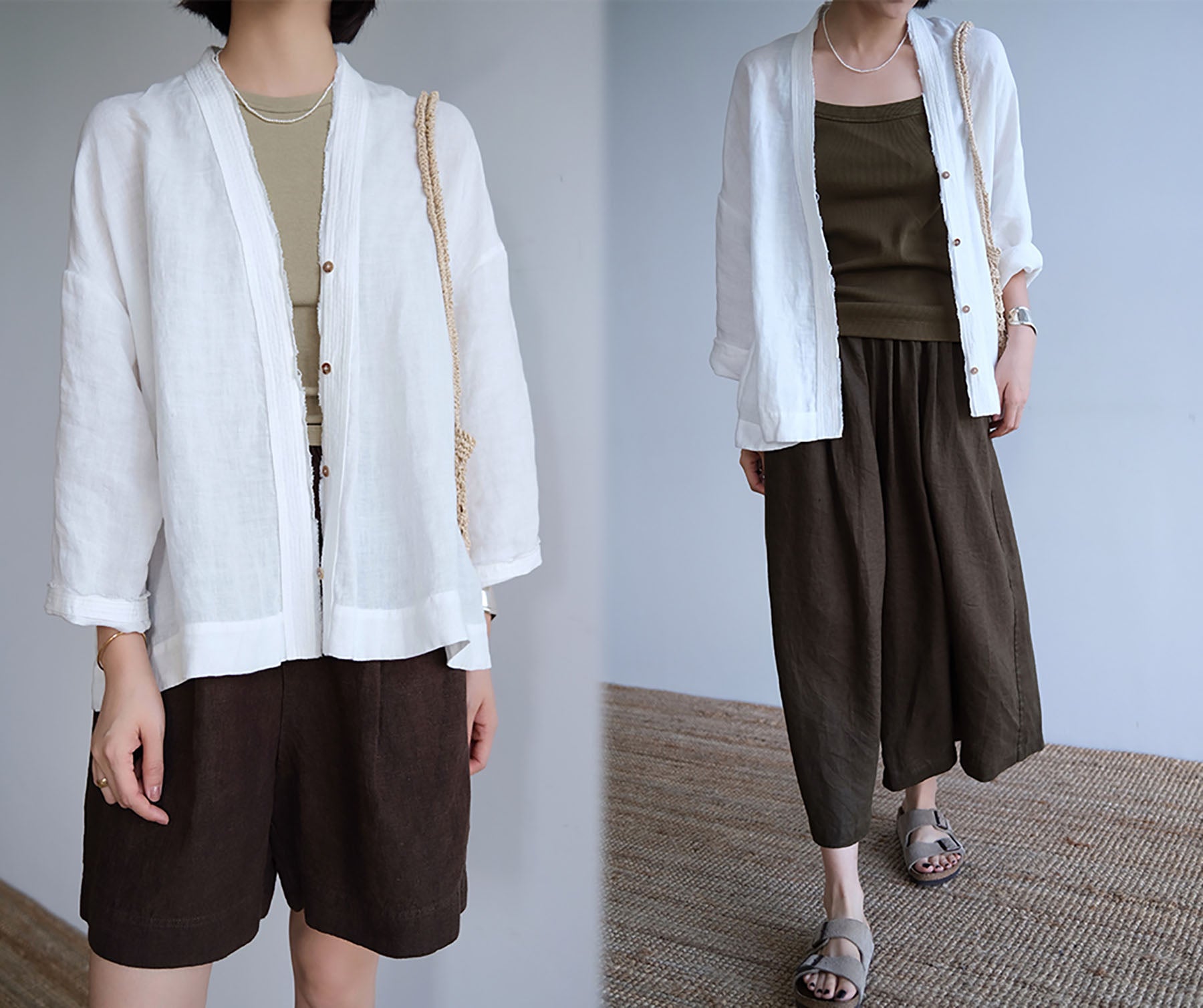 edoa Minimalist Linen Blazer 