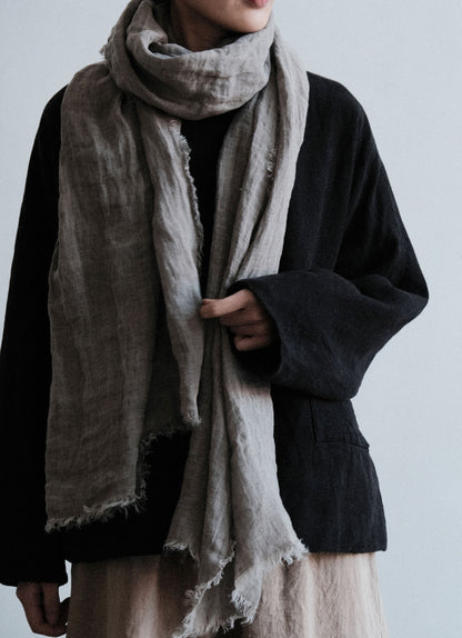 edoa Washed Linen Cotton Padding Jacket