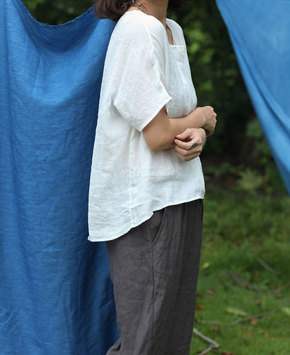 edoa High Counted French Linen Shirt