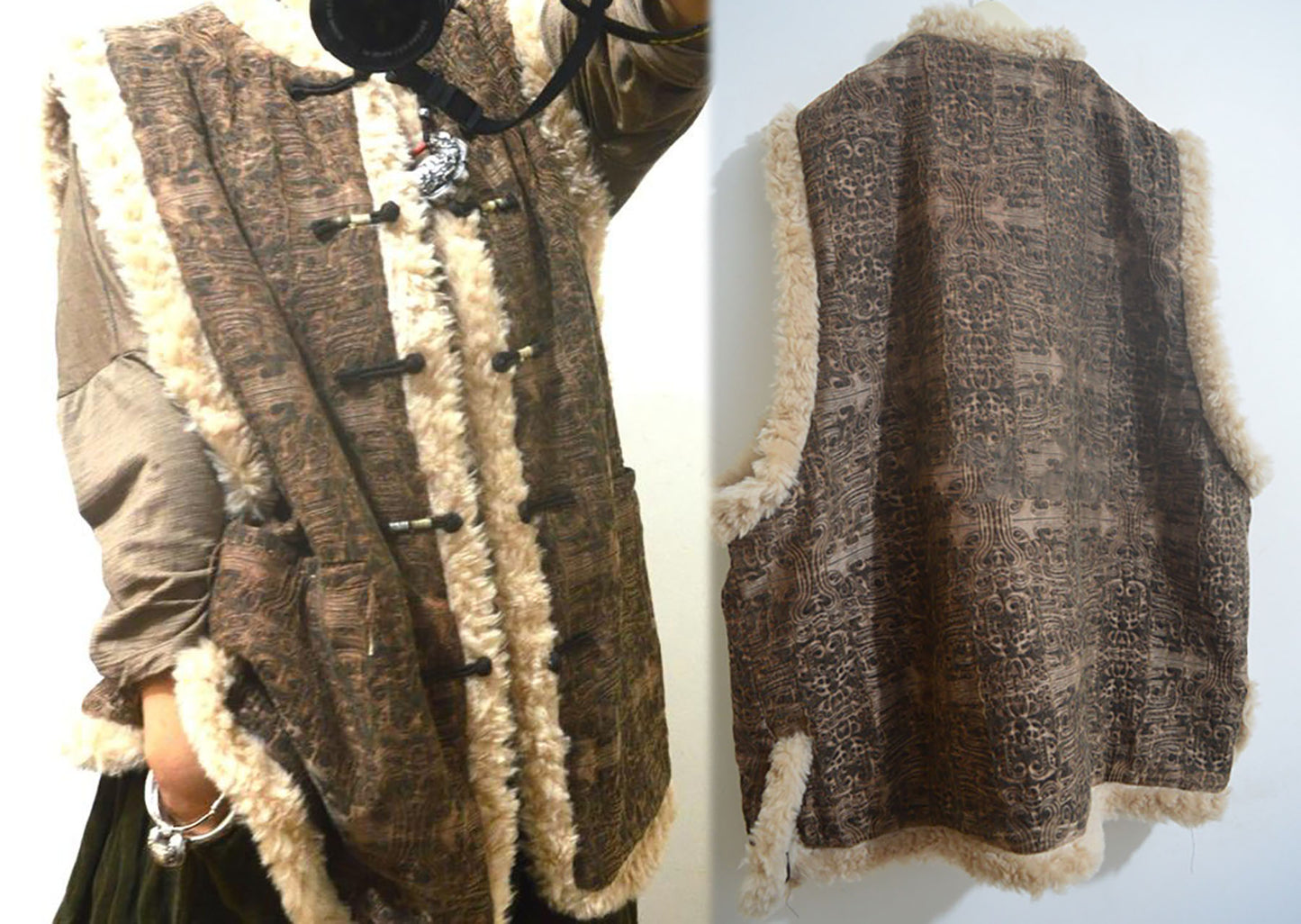 edoa Mud Silk Jacquard Vest
