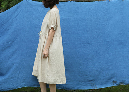 edoa French Linen Empire Style Dress 