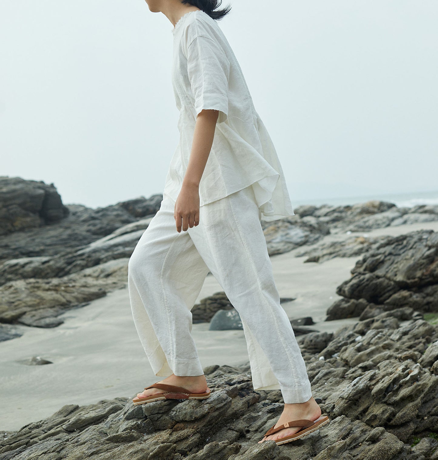edoa Wide Leg Linen Trousers