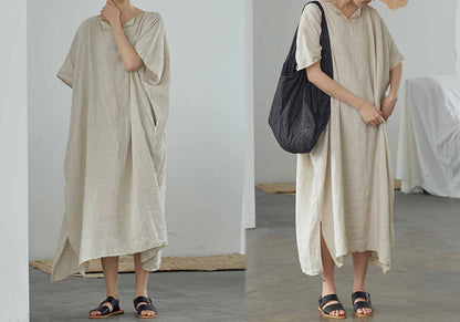 edoa Flax Linen Kaftan Dress