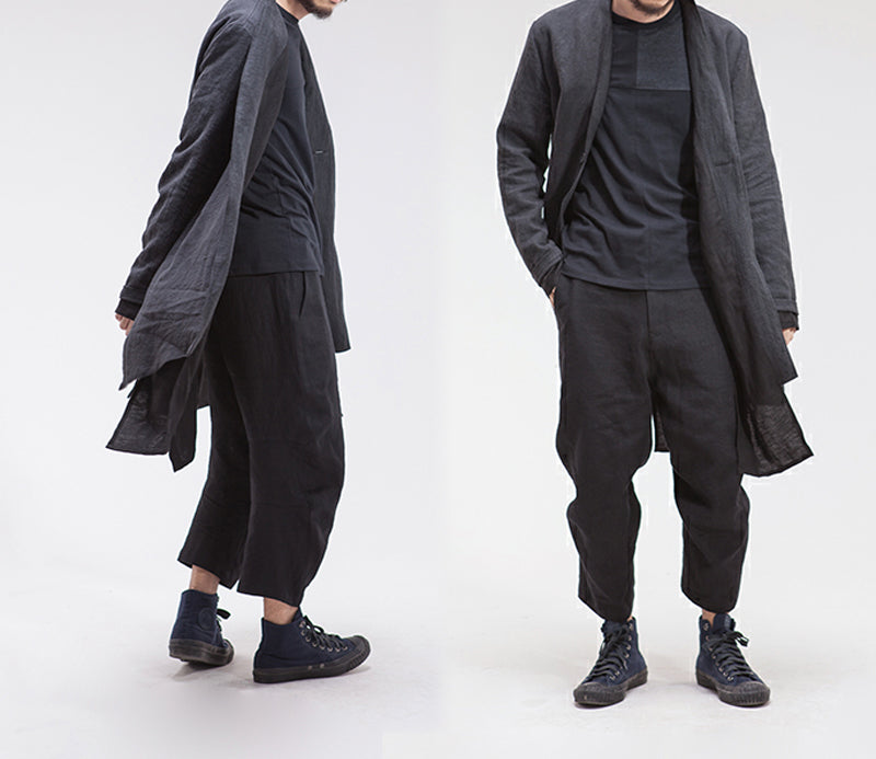 edoa double layer washed linen jacket