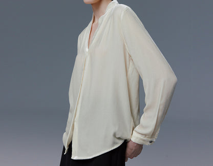 edoa Silk Velvet Spring Blouse
