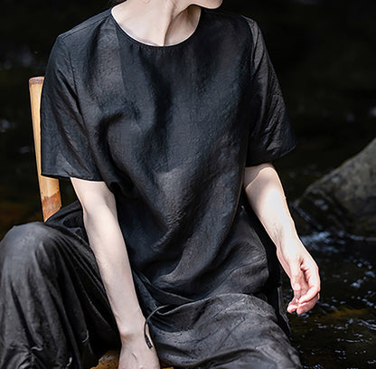 edoa Cracked Mud Silk Top