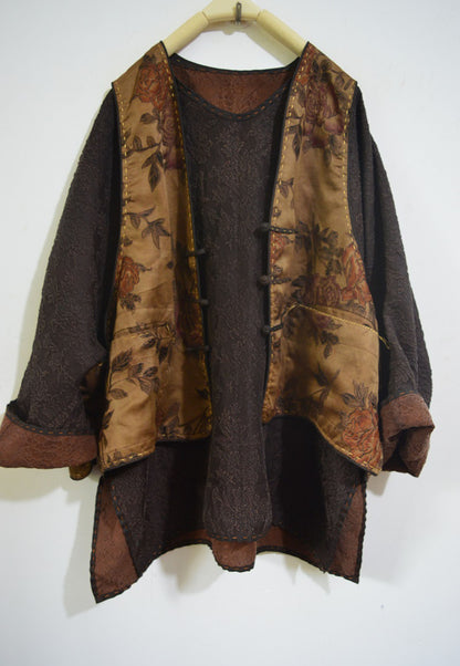 edoa Reversible Mud Silk Cloque Top