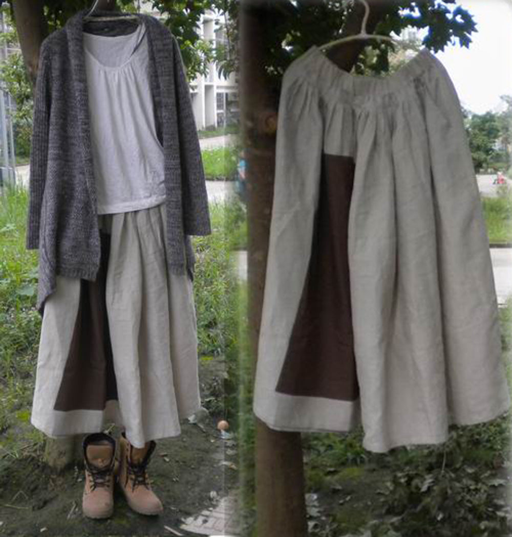 edoa Color Block Maxi Skirt
