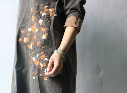 edoa Hand Embroidered Mud Silk Dress