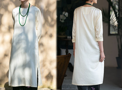 edoa Silk Charmeuse High Slit Tunic